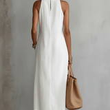 Amaya | Linane Midi Kleid Mandarinikaelusega - Liisi Valik