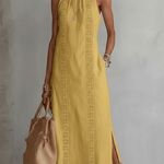 Amaya | Linane Midi Kleid Mandarinikaelusega - Liisi Valik