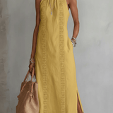 Amaya | Linane Midi Kleid Mandarinikaelusega - Liisi Valik
