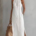 Amaya | Linane Midi Kleid Mandarinikaelusega - Liisi Valik