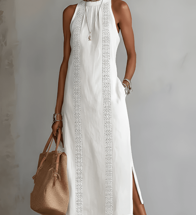 Amaya | Linane Midi Kleid Mandarinikaelusega - Liisi Valik