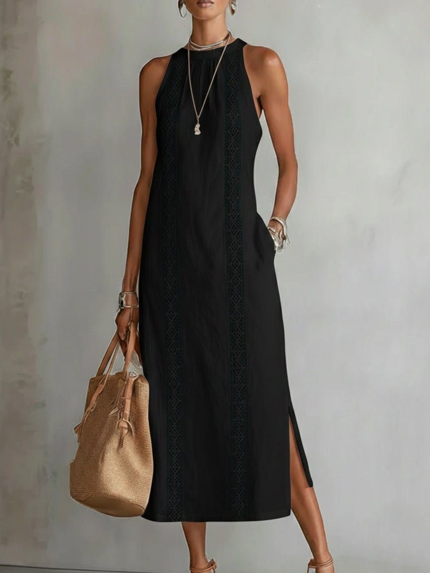 Amaya | Linane Midi Kleid Mandarinikaelusega - Liisi Valik