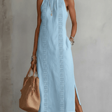 Amaya | Linane Midi Kleid Mandarinikaelusega - Liisi Valik