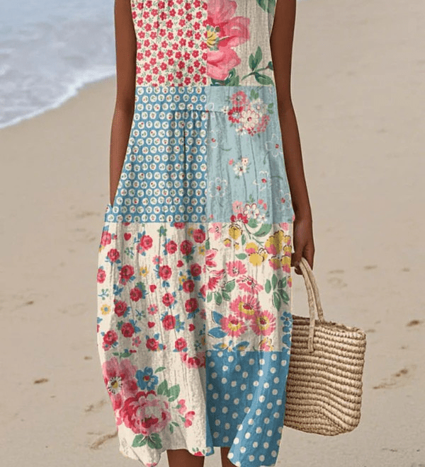 Anna™ patchwork midi kleit - Liisi Valik