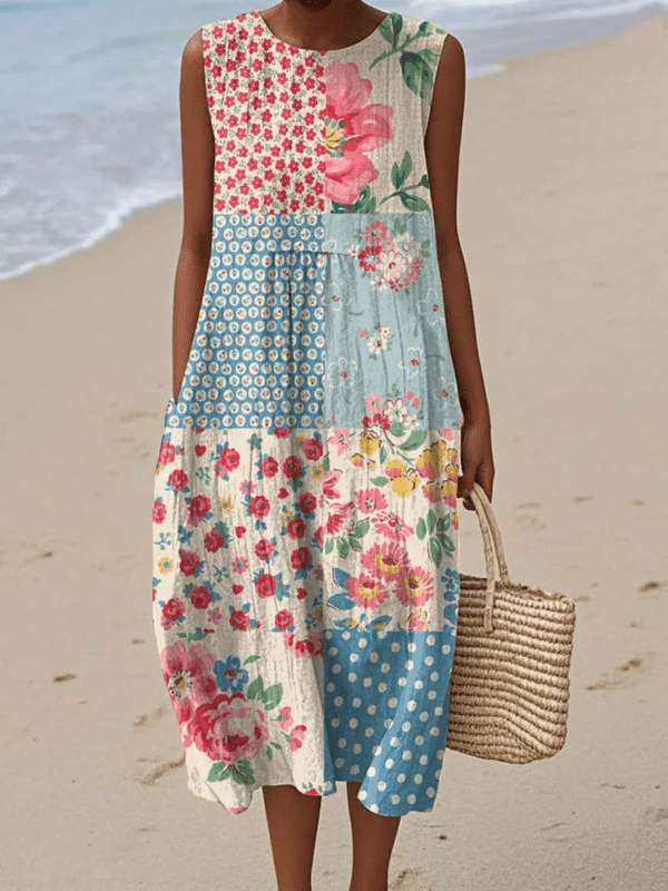 Anna™ patchwork midi kleit - Liisi Valik