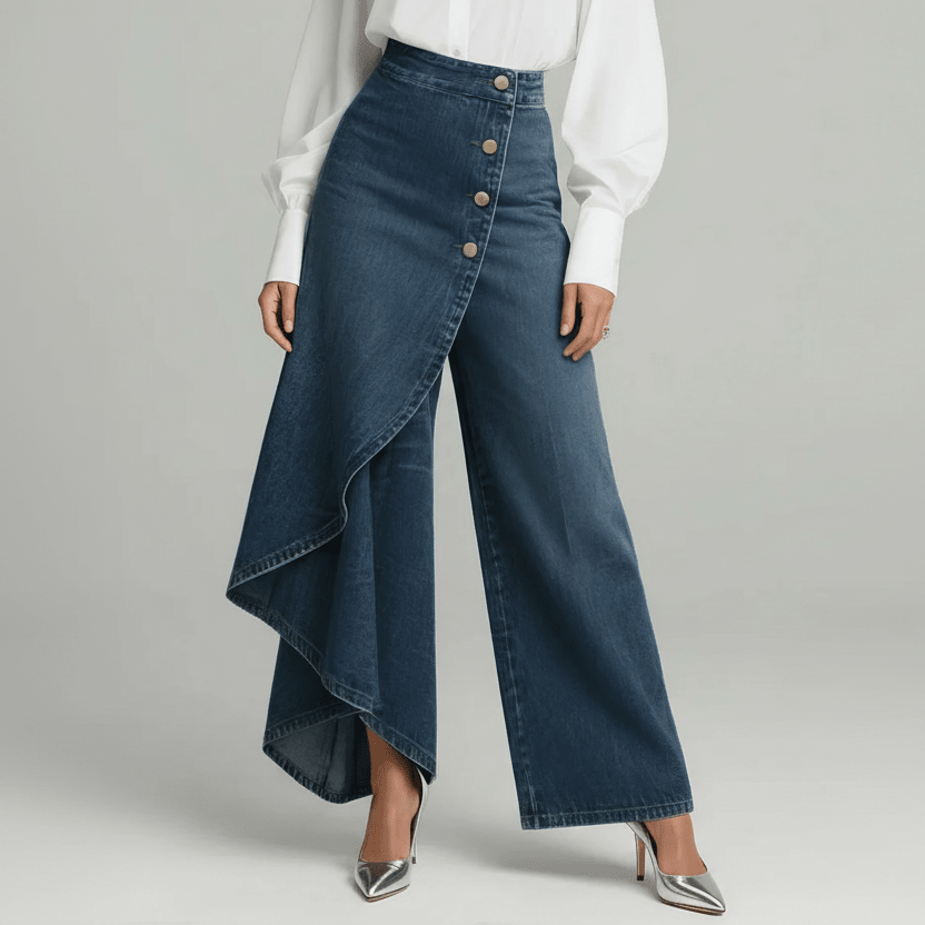 Carla - Ümberpööratud Denim Püksid - Liisi Valik