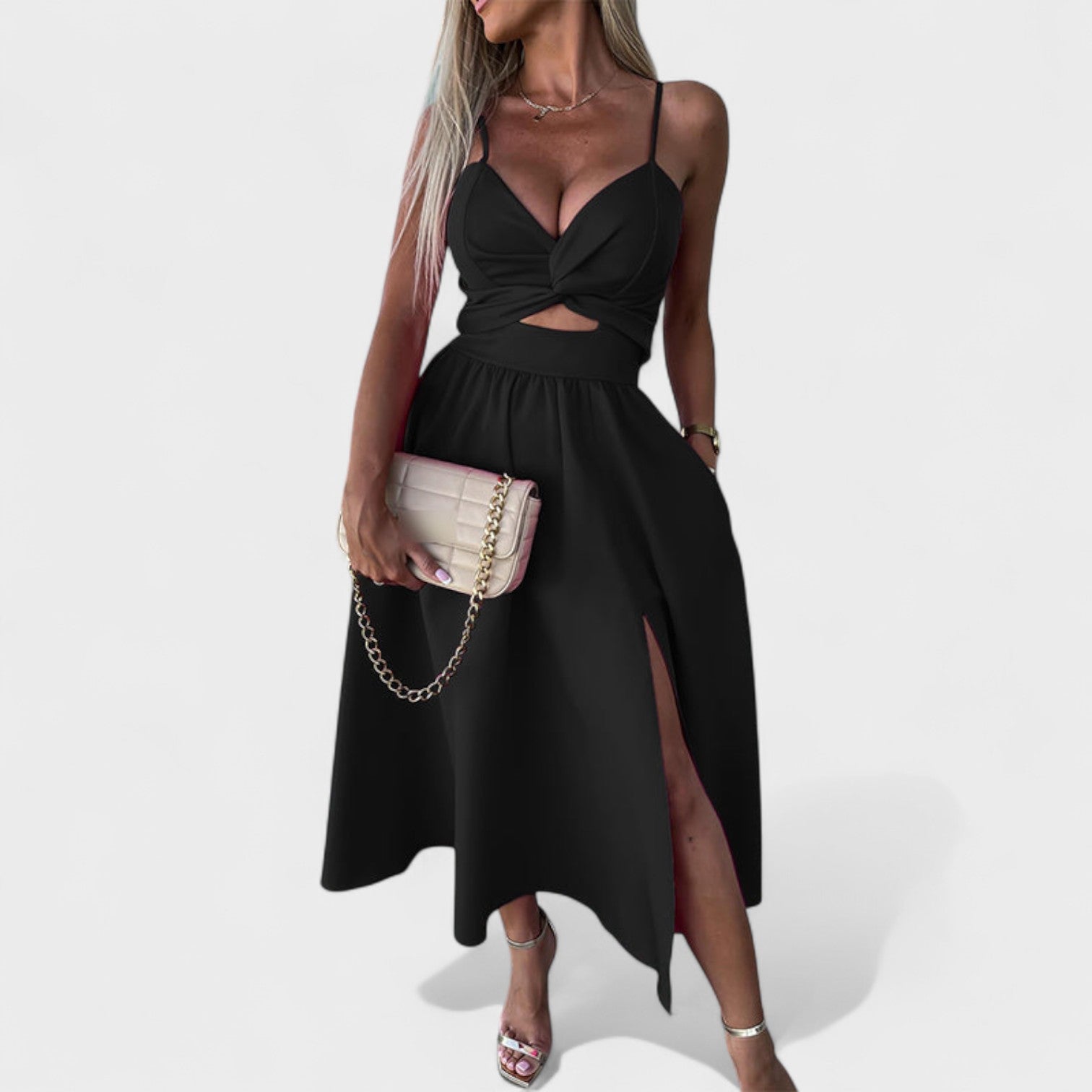 Cielo Divino – Elegantne midi kleit lõhiku detailiga - Liisi Valik