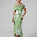 Cosma | Midi kleit Bardot kaelusega ja elegantse drapeeringuga - Liisi Valik
