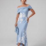 Cosma | Midi kleit Bardot kaelusega ja elegantse drapeeringuga - Liisi Valik