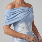 Cosma | Midi kleit Bardot kaelusega ja elegantse drapeeringuga - Liisi Valik
