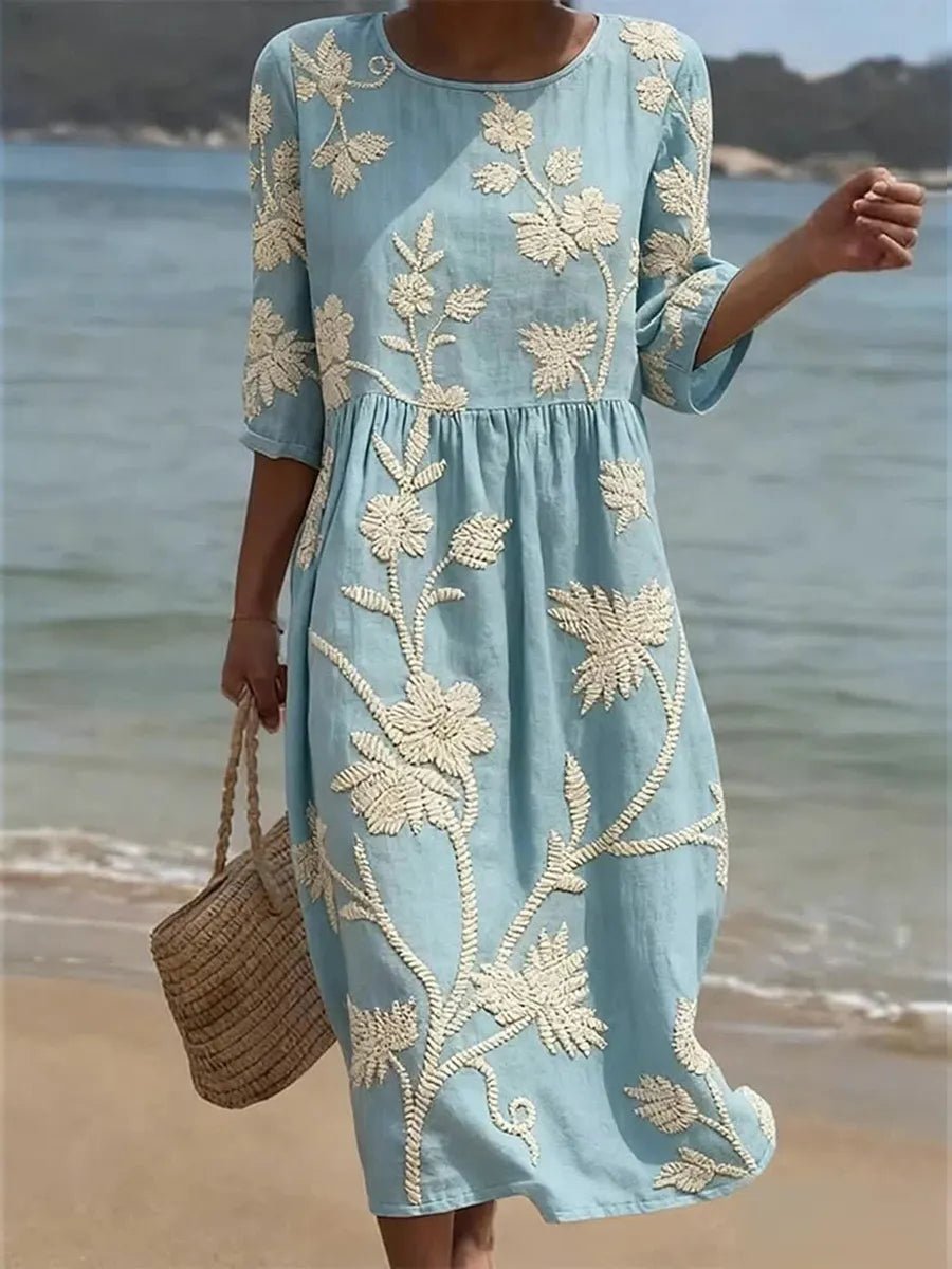 Kimberly | Midi Kleid mit Pflanzen- und Blumenmuster - Liisi Valik