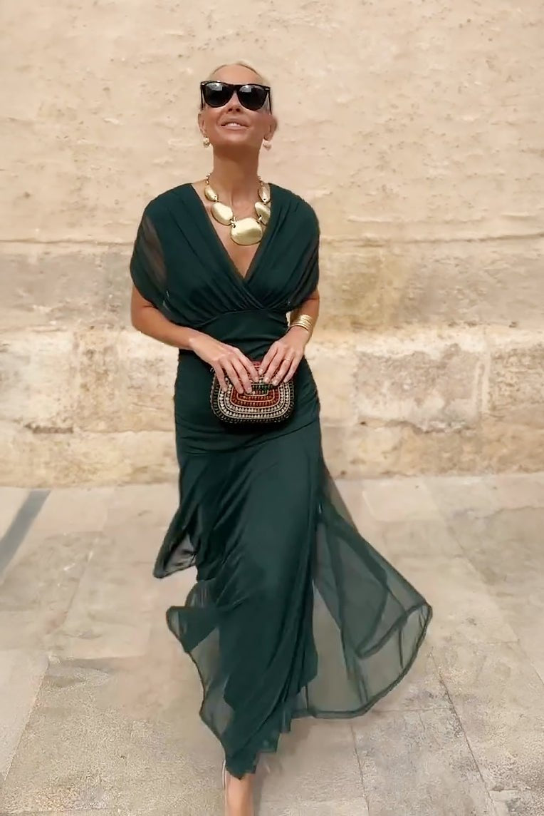 Louise – Elegantne maxi kleit V-kaelusega - Liisi Valik