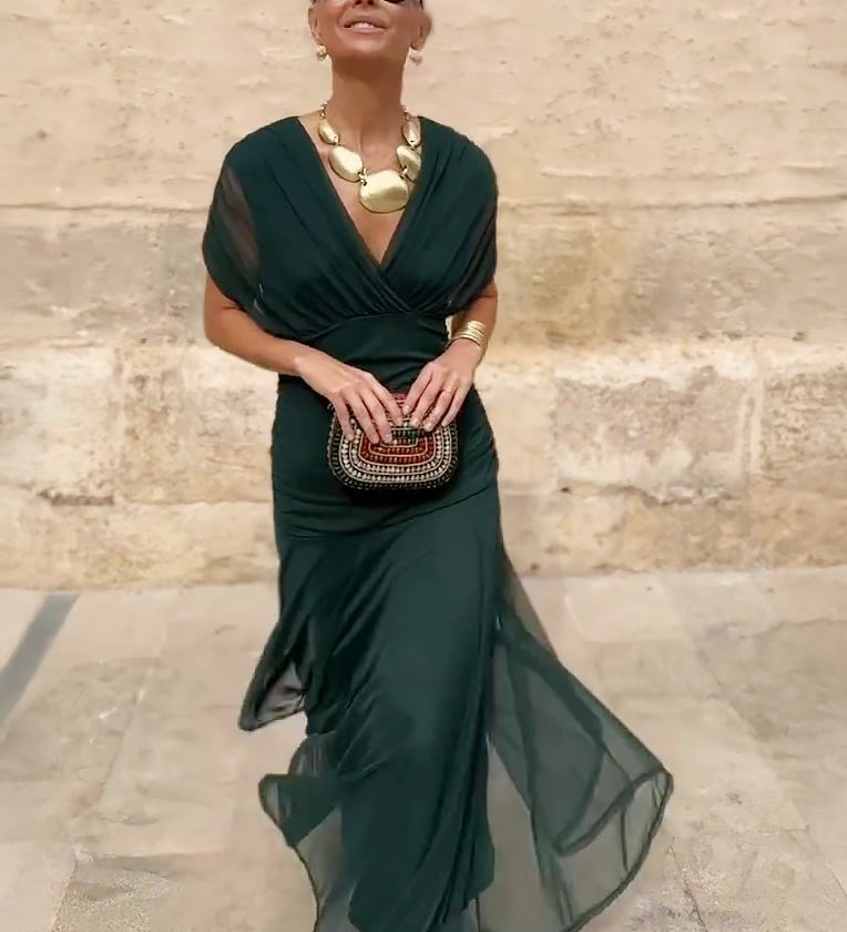 Louise – Elegantne maxi kleit V-kaelusega - Liisi Valik