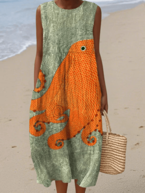 Midi Kleid Tess™ Oceanic - Liisi Valik