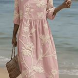 Phoebe | Midi Kleid mit Zeit- und Blumenmuster - Liisi Valik