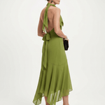 Winifred | Midi Kleit Halter Drapinguga Avatud - Liisi Valik