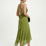 Winifred | Midi Kleit Halter Drapinguga Avatud - Liisi Valik