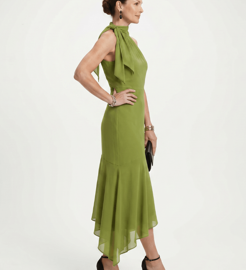 Winifred | Midi Kleit Halter Drapinguga Avatud - Liisi Valik