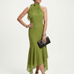 Winifred | Midi Kleit Halter Drapinguga Avatud - Liisi Valik