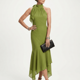 Winifred | Midi Kleit Halter Drapinguga Avatud - Liisi Valik