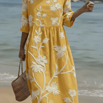 Yassy | Midi Kleid mit Zeit- und Blumenmuster - Liisi Valik