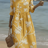 Yassy | Midi Kleid mit Zeit- und Blumenmuster - Liisi Valik